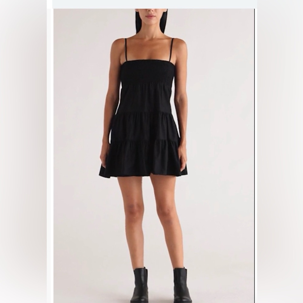 Steve Madden BB Dakota Cotton Dream About Me Fit Flare Minidress Sz large Black